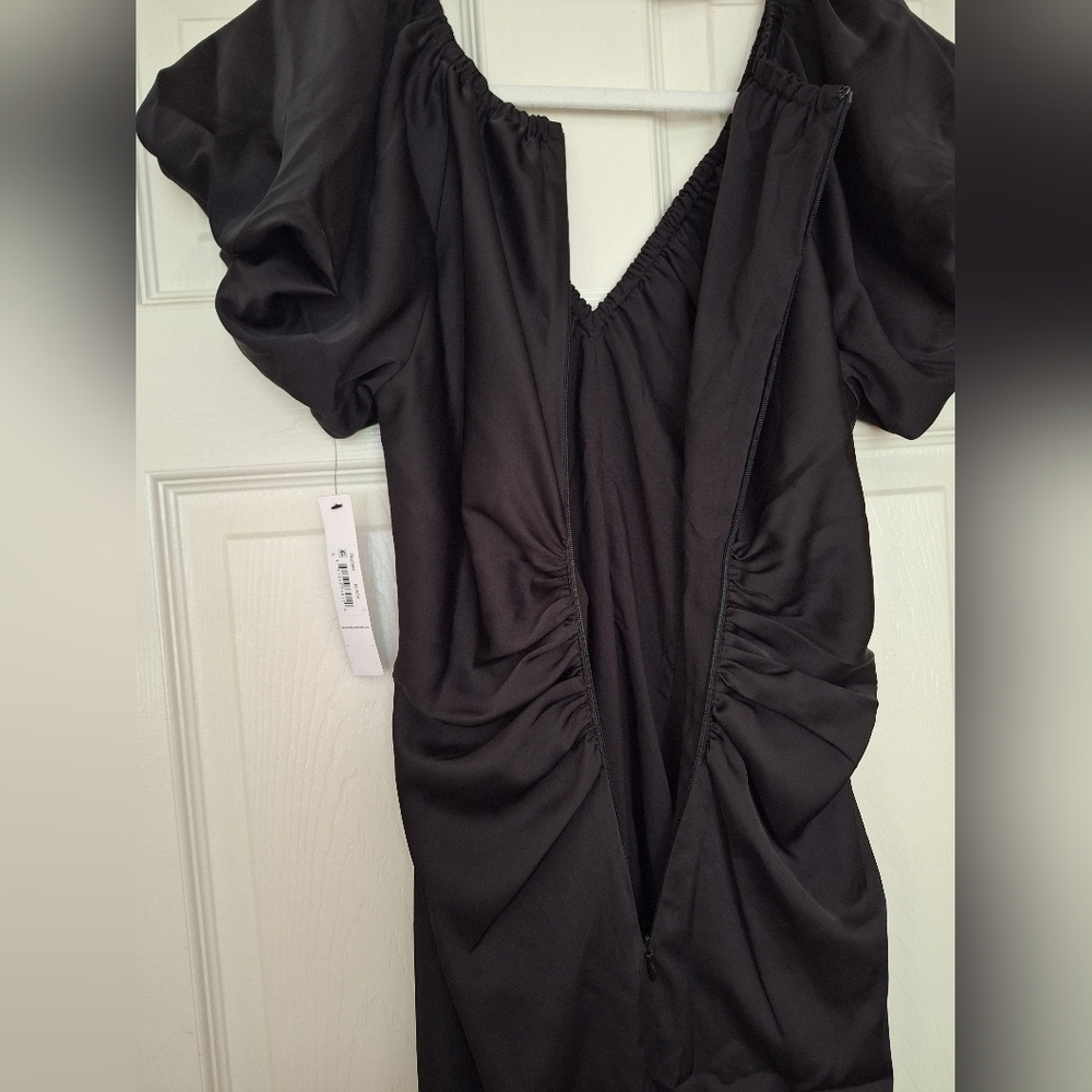 Maggy London Womens Puff Sleeve Below The Knee Women's Dress with Ruching size 0 - Picture 9 of 10